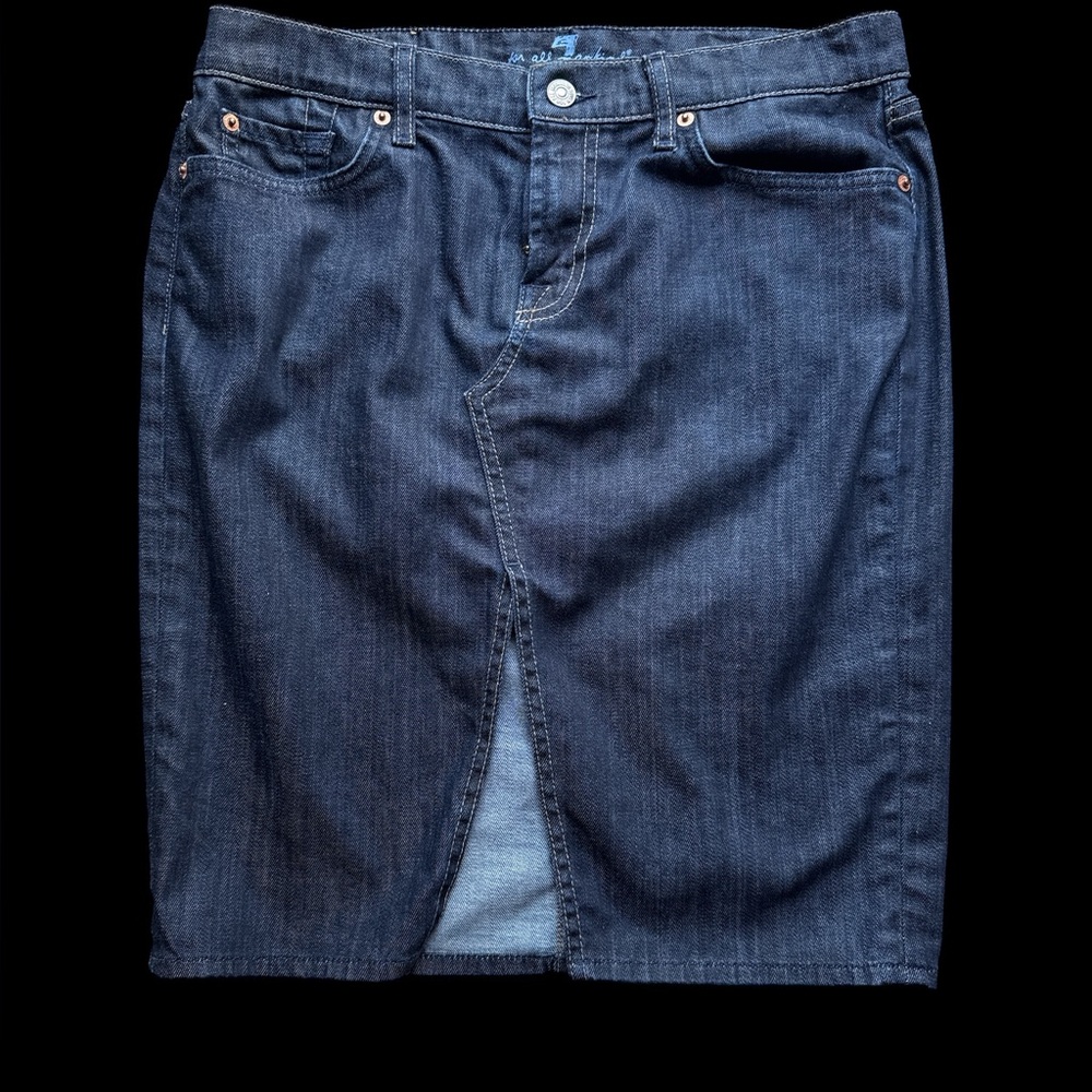 7 for all mankind Dark Blue Denim Skirt size 30